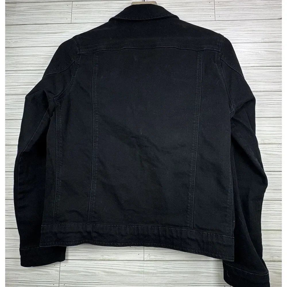 Mavi Jeans Women's Denim Indigo Move Jacket Wash Black Size Small Button Up‎